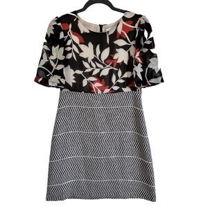 Paola Prata Women's Floral Black & White Mini Dress Sz 40/S